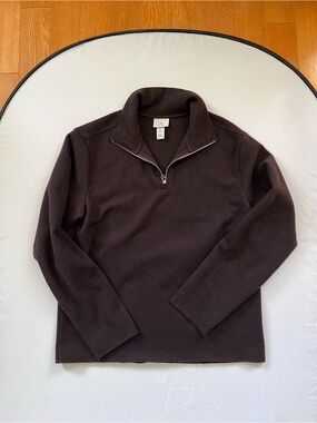 H&M Men's Quarter Zip Brown Wool Sweater Size: M